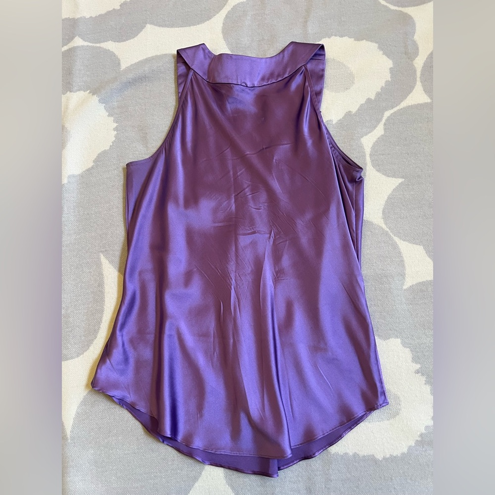 Cache Top Vintage Silk Jazz Age Blouse Sleeveless Sequined Amethyst Size M - Picture 5 of 16